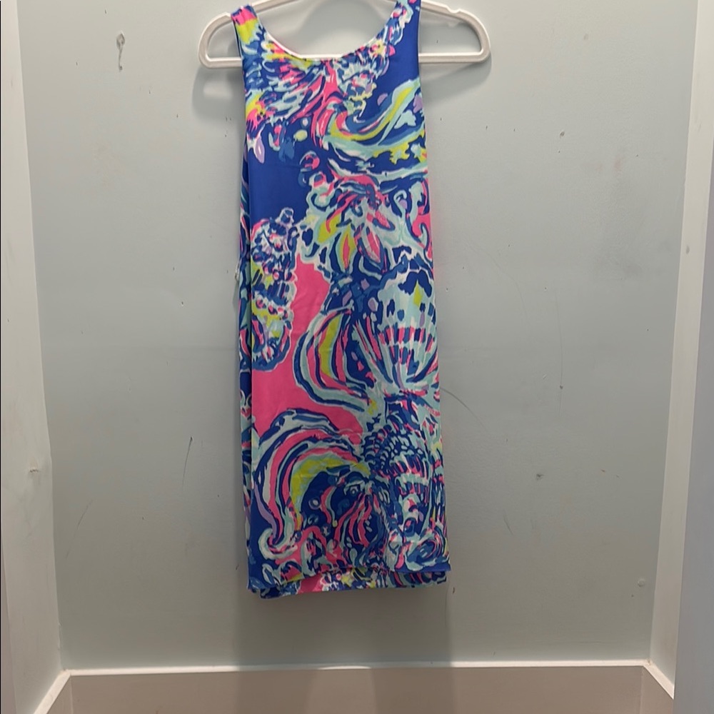 Lilly Pulitzer Blue and Pink Midi Dress